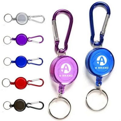 Stainless Steel Retractable Carabiner Keychain