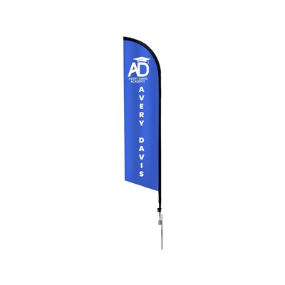 2.50' x 15.42' Blade Flags for Advertising with Cross Base with Water Bag