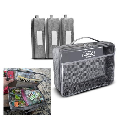 Portable PVC Zipper Mesh Toy Storage Bag