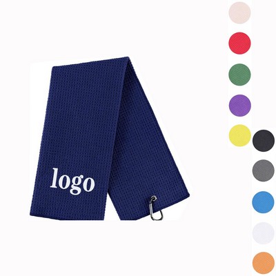 Tri-Fold Microfiber Golf Towel With Clip