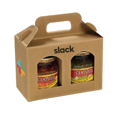 Custom Printed Portavasetti 2-Jar Italian Carrier