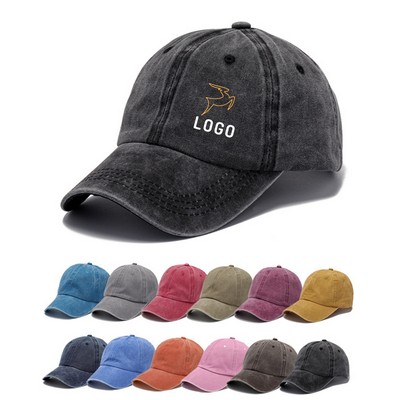Vintage Distressed Cotton Soft-Crown Baseball Cap