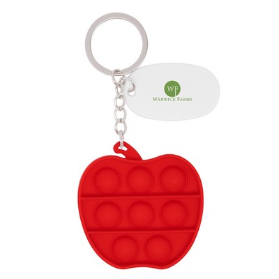 Push Pop Bubble Apple Fidget Sensory Keychain