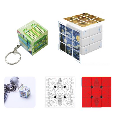 Full Color Customized Cube Keychain