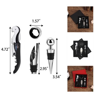Steel Wine Bottle Accessory Set
