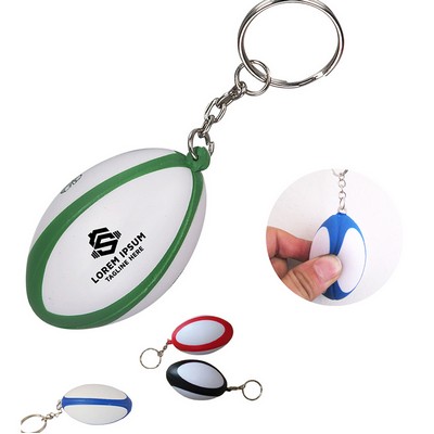 PU Rugby Stress Reliever Ball Key Chain