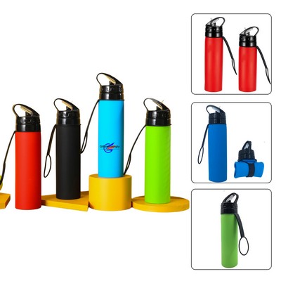 20 oz Silicone Foldable Water Bottle