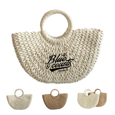 Straw Woven Summer Tote Bag