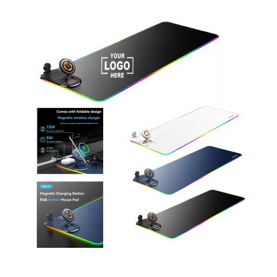 31.5"x11.8" RGB LED Gaming Mouse Pad with Wireless Charging