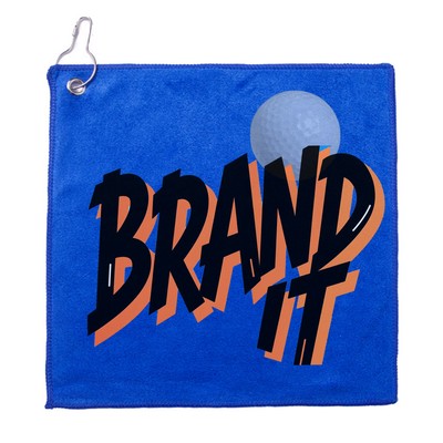12" x 12" Full Color Sublimated Microfiber Golf Towel w/ Grommet