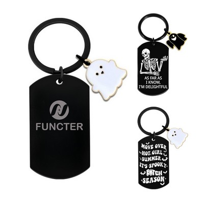 Halloween Keychain With Ghost Icon
