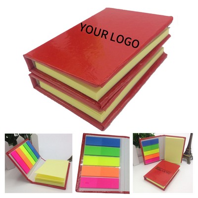 Hardcover Pocket Notebook With Neon Sticky Notes