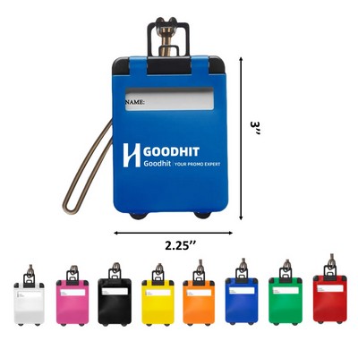 Mini Suitcase Shaped Luggage Tag with ID Window