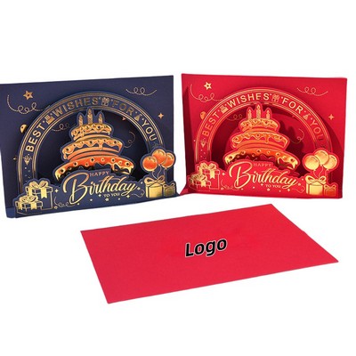 Premium 3D Business Birthday Card with Elegant Design