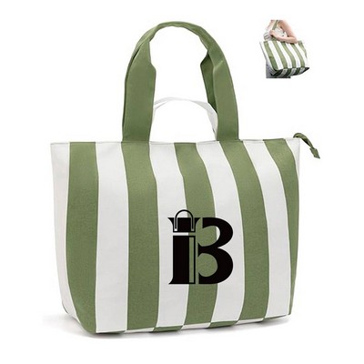 50L Large Capacity Canvas Zipper Beach Tote Bag
