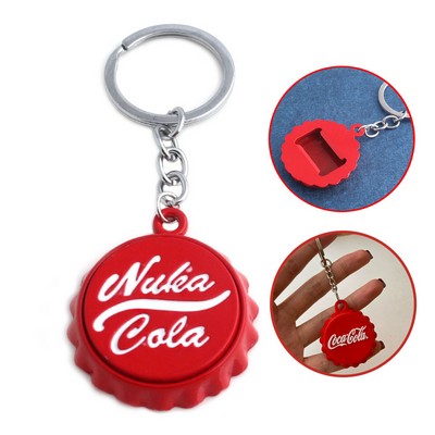 Stainless Steel Cap Bottle Opener Keyring