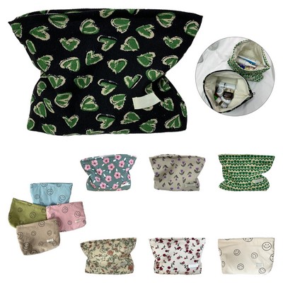 Cotton Canvas Cosmetic Pouch