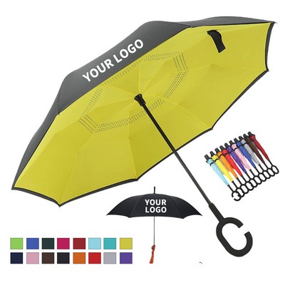 48" Reverse Umbrella with Hands-Free C-Handle