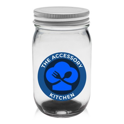 16 oz. Mason Jar Storage Container (Full Color Imprint)