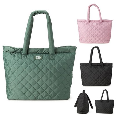 Reebok Women Tote Quilted Carry-All Sports Gym Shoulder Casual Purse Hand Bag