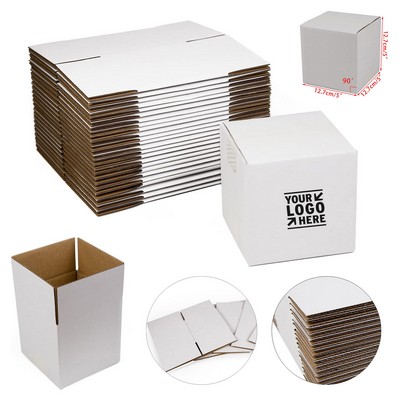 5x5x5" Durable Small Corrugated Cardboard White Shipping Packing Box