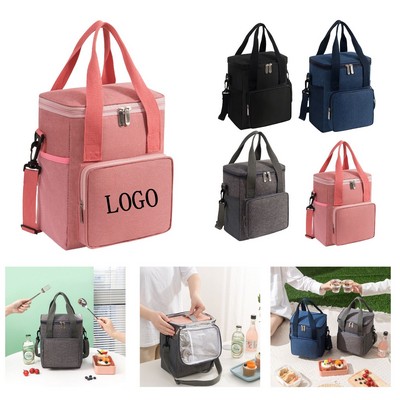 Double Deck Leakproof Insulated Lunch Bag