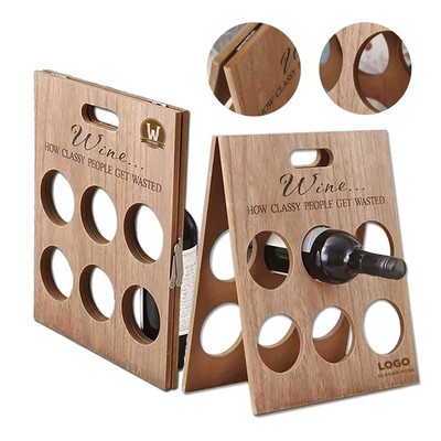 6 Bottle Wood Wine Stand