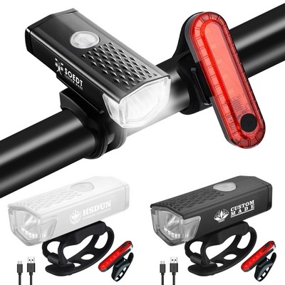 USB-Rechargeable Bike Headlight And Taillight Set
