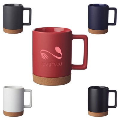 15 oz. Stylish Cork Base Ceramic Coffee Mug