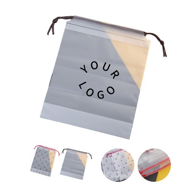 Frosted Transparent Drawstring Pouch With Waterproof Feature