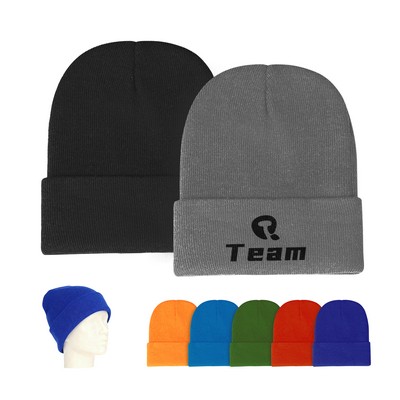 Classic Soft Acrylic Double Layer Knit Beanie Hat