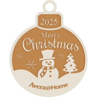 Wood Snowman Ornament w/Laser Engraved Imprint