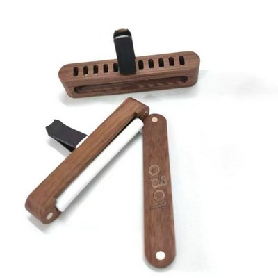 Luxury Car Air Freshener Vent Clip, Walnut Wood Aromatherapy Diffuser, High-End Wooden Car Perfume