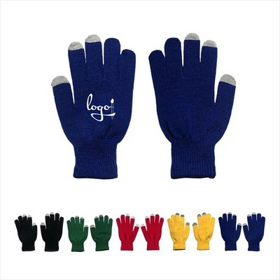 Winter Knitted Acrylic Touchscreen Gloves(Ocean)