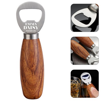 Wooden Wine Bottle Opener with Stainless Steel Head