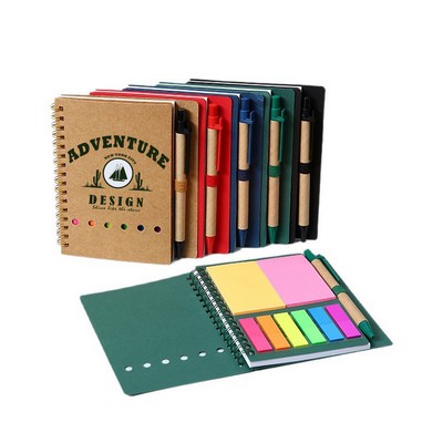 Coil Notebook Sticky Notes With Pen