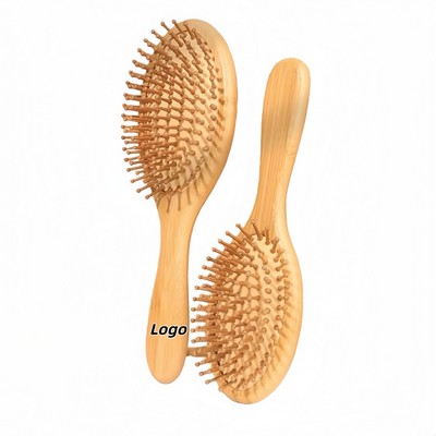 Bamboo Cushion Hair Brush with Scalp Massage Nodes for Smooth Styling