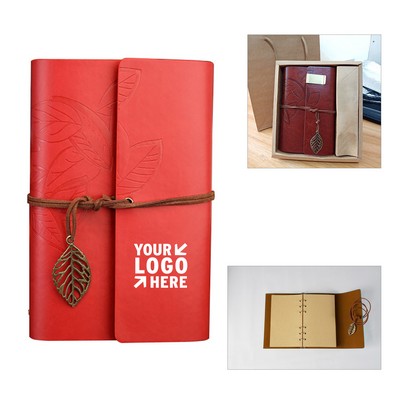 Leaf Shaped Lanyard Refillable Notebook