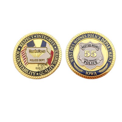 1.8" Fully Customized Metal Challenge Coin Round Commemorative Coins