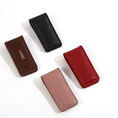 Genuine Leather Magnetic Money Clip & Card Holder Wallet Anti-Theft RFID Blocking Minimalist Design
