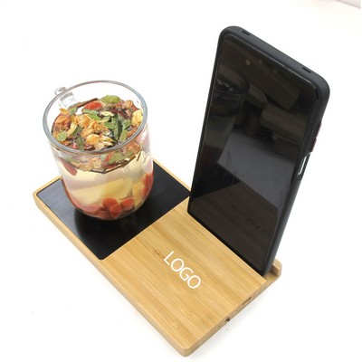 Bamboo Mug warmer with phone charger