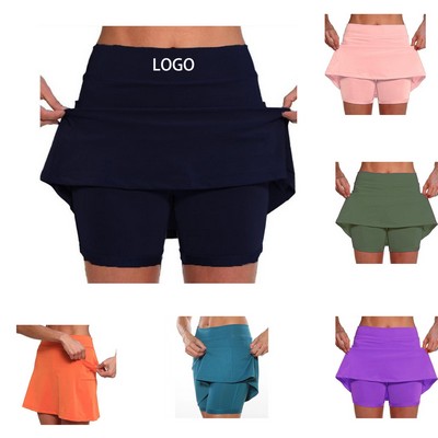 High Waist Athletic Sports Pants Skirt Casual Shorts