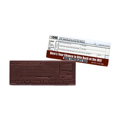 IRS 1040 2"x5" Themed Dark Chocolate Wrapper Bar