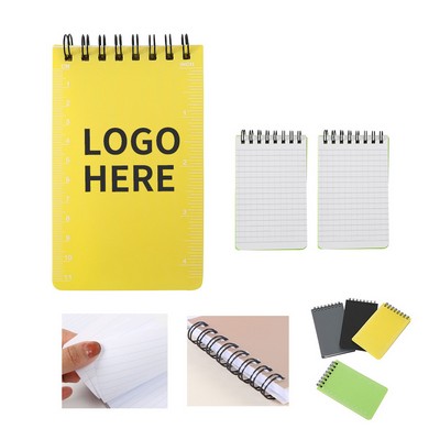 Waterproof Miniature Spiral Notebook with Ruler