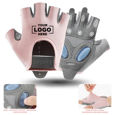 Breathable Anti Slip Fitness Gloves Women Workout Half Finger Design
