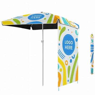 Outdoor Square Sun Umbrella (Sunshade Curtain Included)