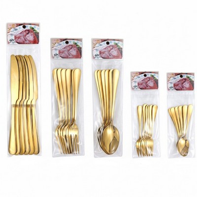 6pcs Stainless Steel Cutlery Set (Knife, Fork, Spoon) Dining Steak Restaurant Super Market