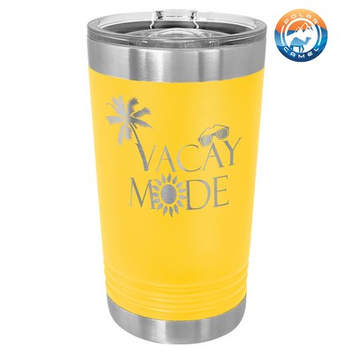 Yellow Polar Camel 16 oz Pint Vacuum Insulated Tumbler with Slider Lid - Laser Engraved