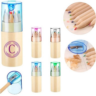6 Pack Colored Pencils With Sharpener In Tube