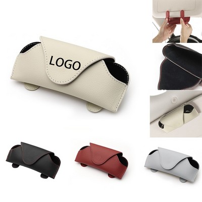 Cowhide Car Storage Glasses Case